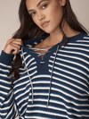 Stripes Lace Up Sweater