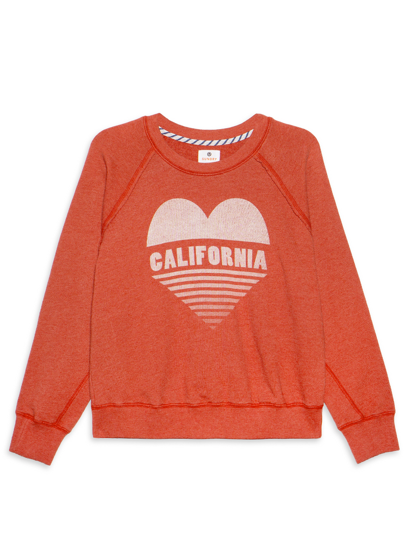 Cali Heart Raglan Sweatshirt