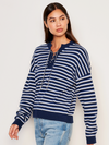 Stripes Lace Up Sweater