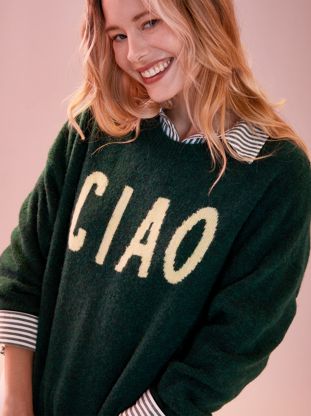 Ciao Crew Neck Sweater in Everglade