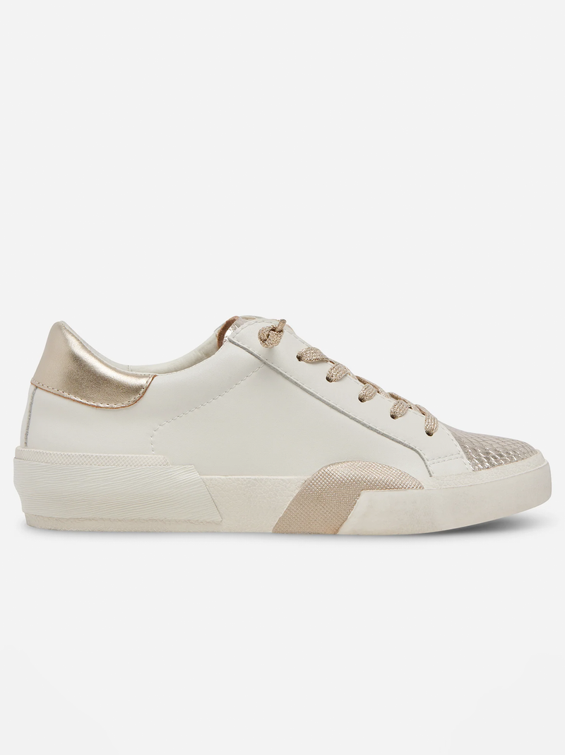 Zina White & Gold Sneakers