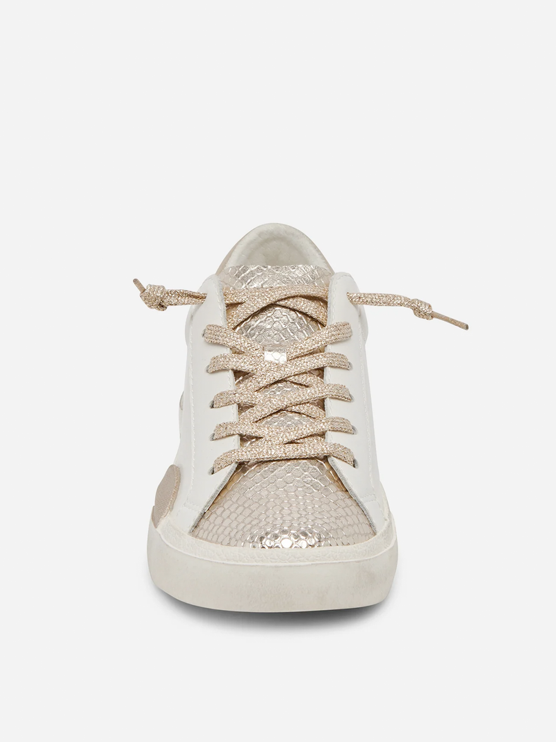 Zina White & Gold Sneakers