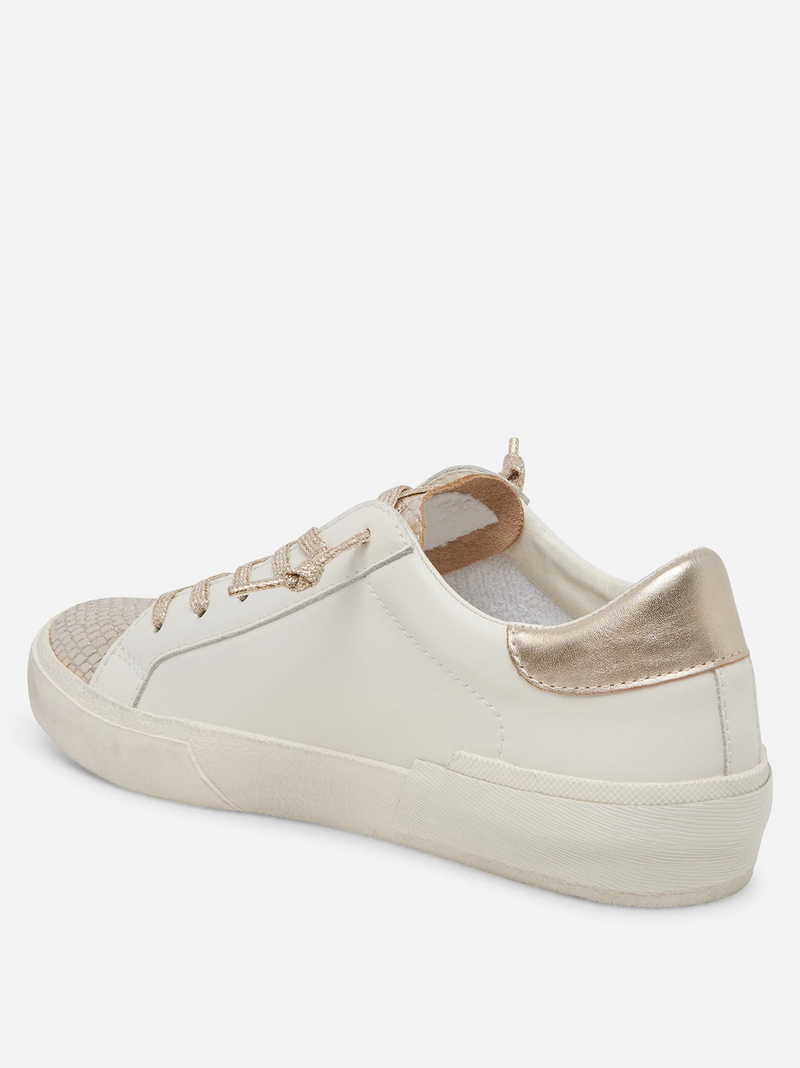 Zina White & Gold Sneakers