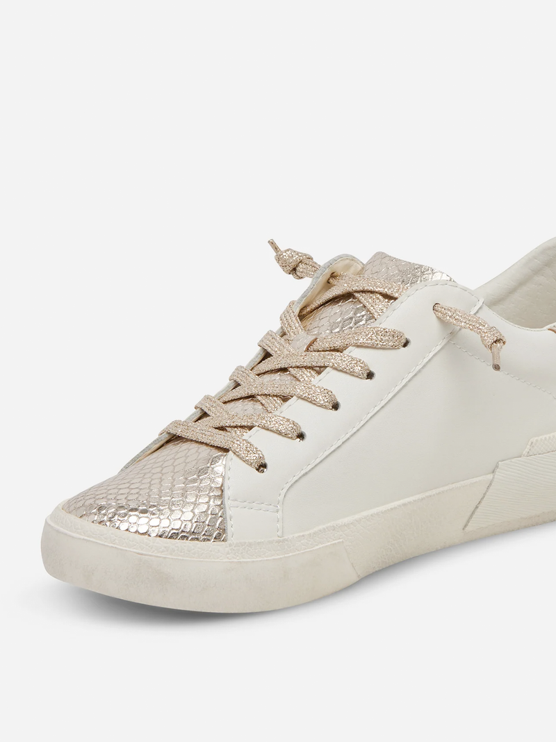 Zina White & Gold Sneakers