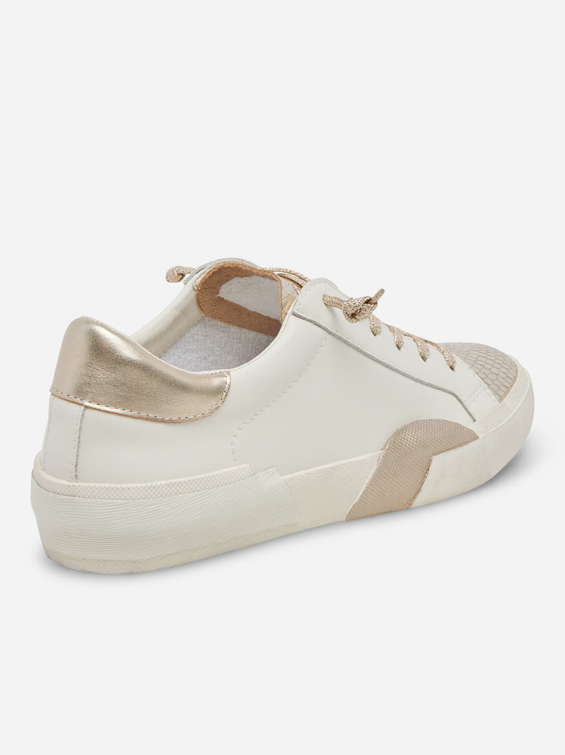 Zina White & Gold Sneakers