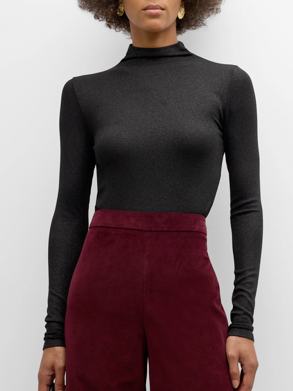 Lurex Turtleneck Top