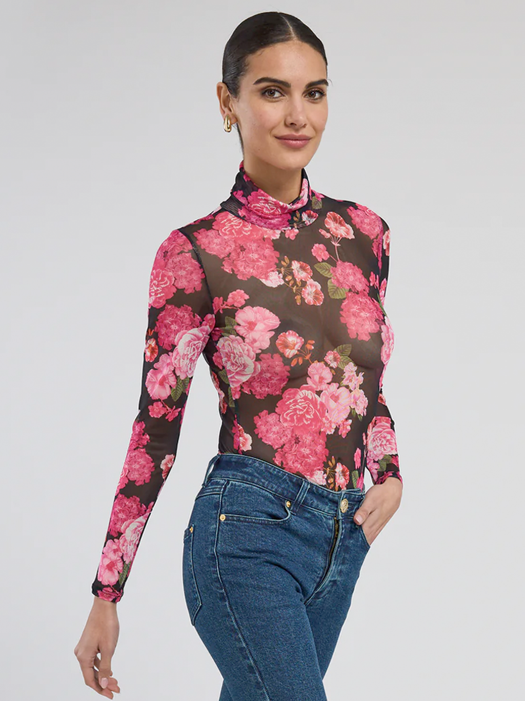 Tyla Floral Mesh Top