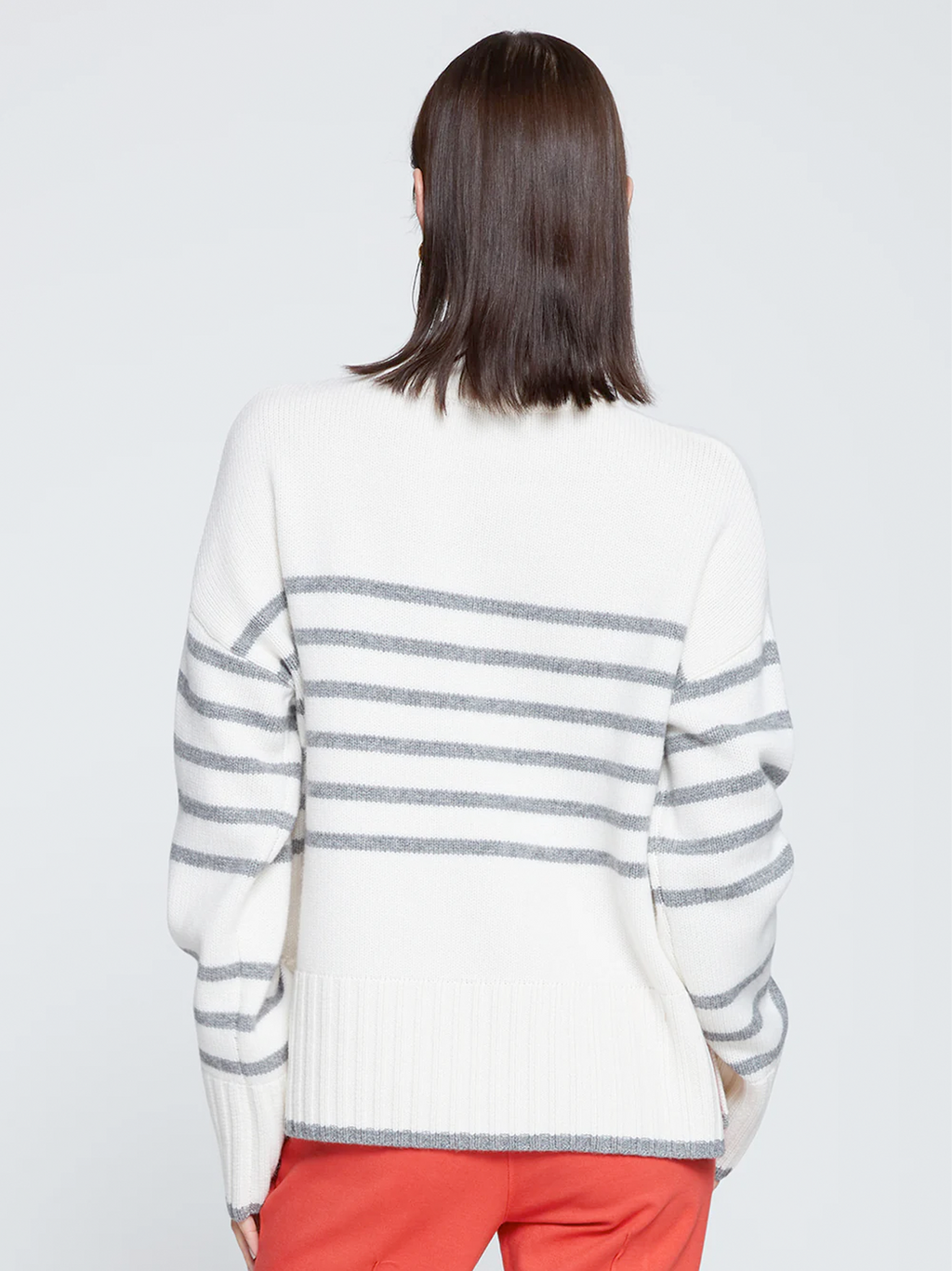 Striped Mock Neck Sweater