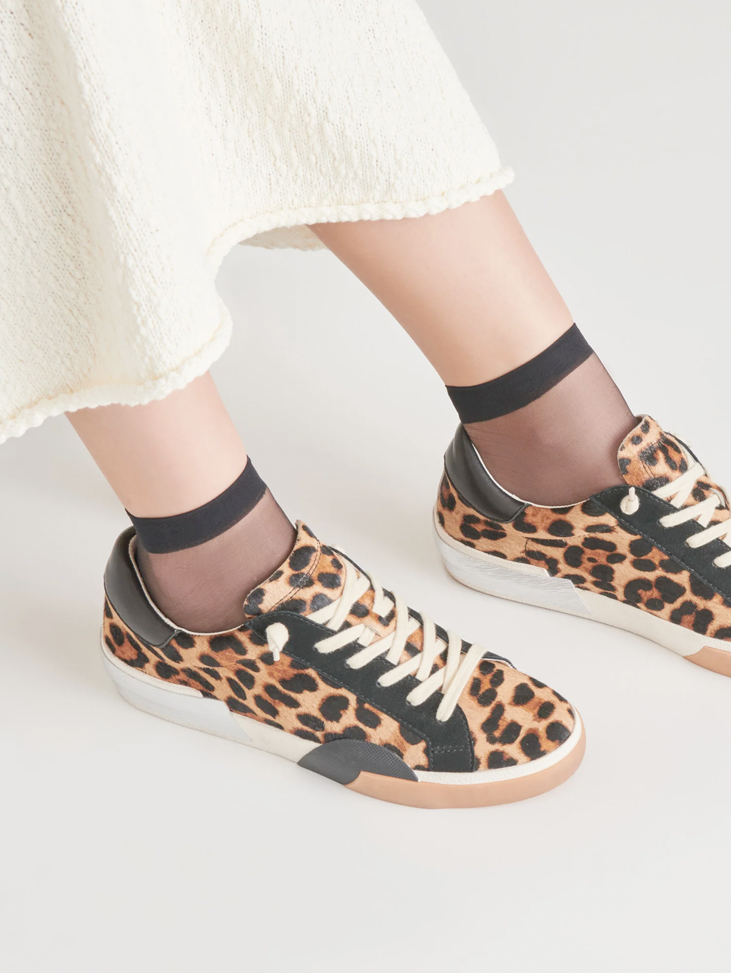 Zina Leopard Calf Hair Sneakers